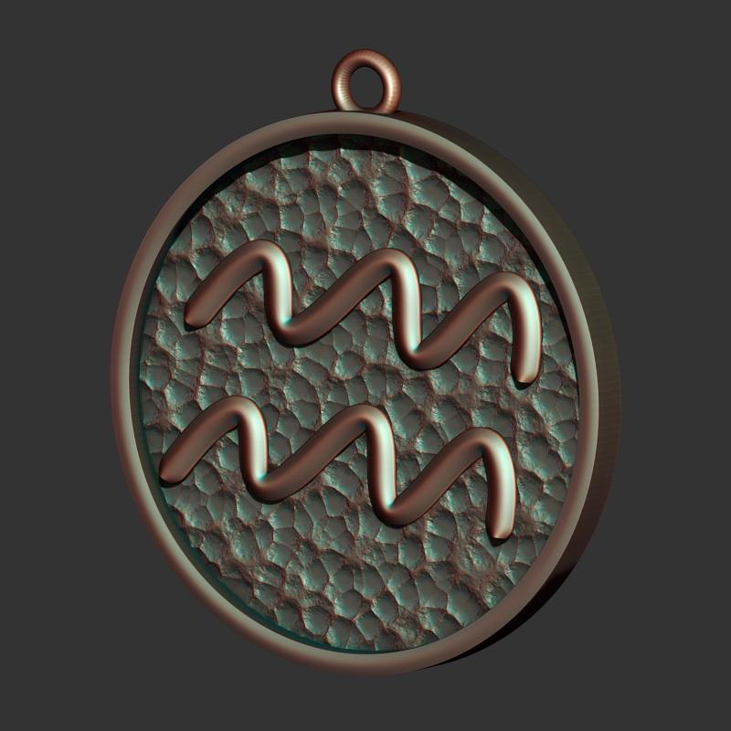 Aquarius Sign Pendant