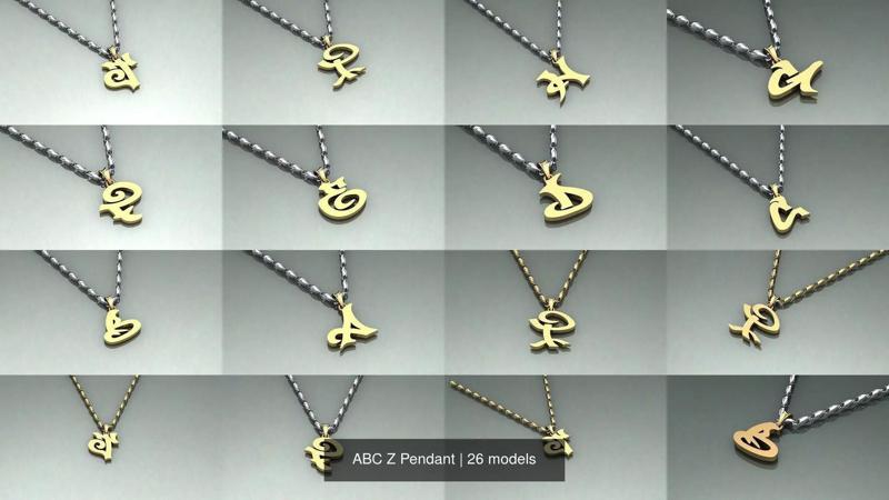 26- Pendant ABC Z Pendant 3D Model Collection