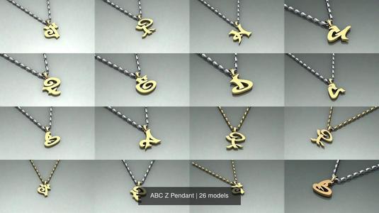 26- Pendant ABC Z Pendant 3D Model Collection