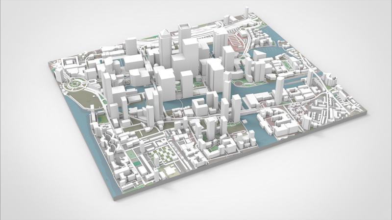 Cityscape London business district Canary Wharf England