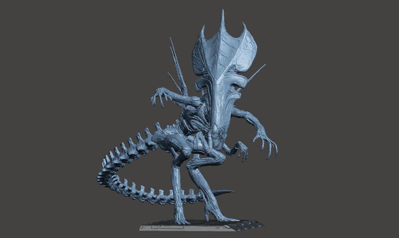 ALIENS ALIEN QUEEN XENOMORPH - EXTREMELY HIGH DETAILED MESH - ICONIC STOWAWAY POSE - HIGH POLY STL FOR 3D PRINTING - BY GAMEQRAFT