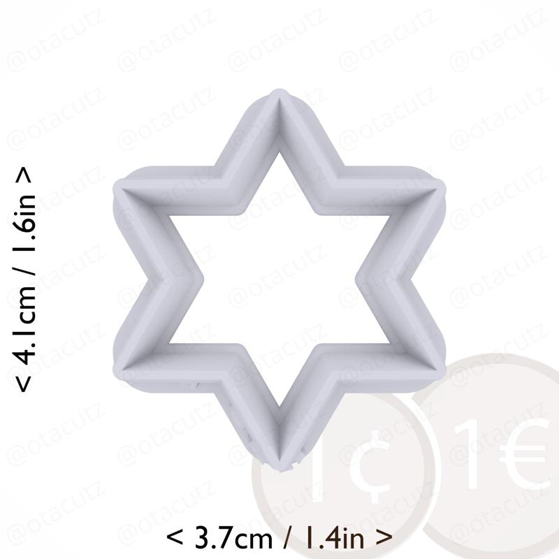 Hexagram Cookie Cutter 1.25in / 3.2cm