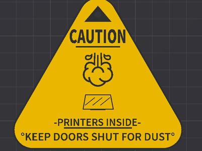 Printing Room Door Warning