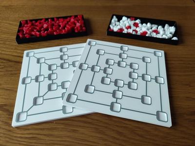 Nine and Twelve Mens Morris Travel Game