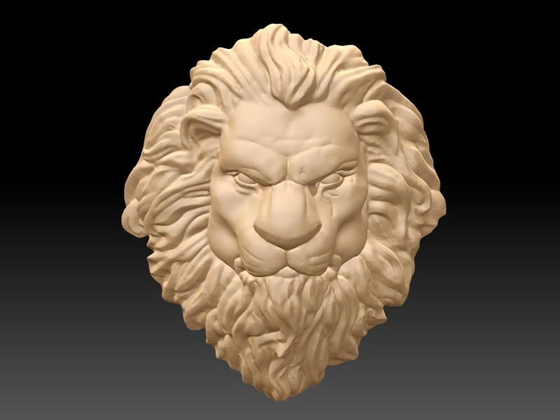 CNC Lion Head sculpt 3d