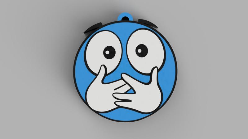 Blue Emoji - Ppuhuhphuh - Keychain, Earring, Bagcharm