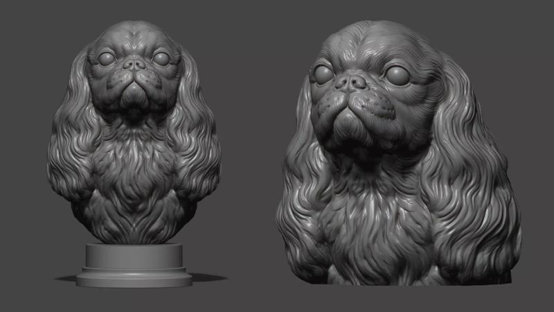 English Toy Spaniel bust