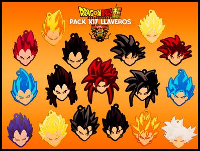 Pack x17 Dragon Ball Super Keychains