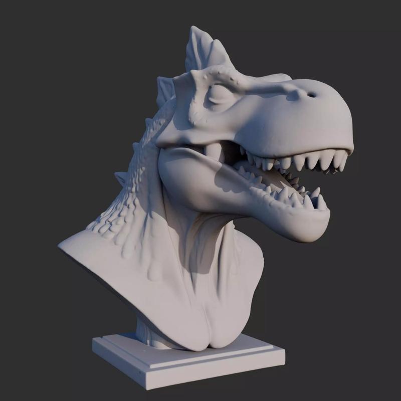 Dimetrodon Bust 3D STL Printable - Bust 3D Model STL