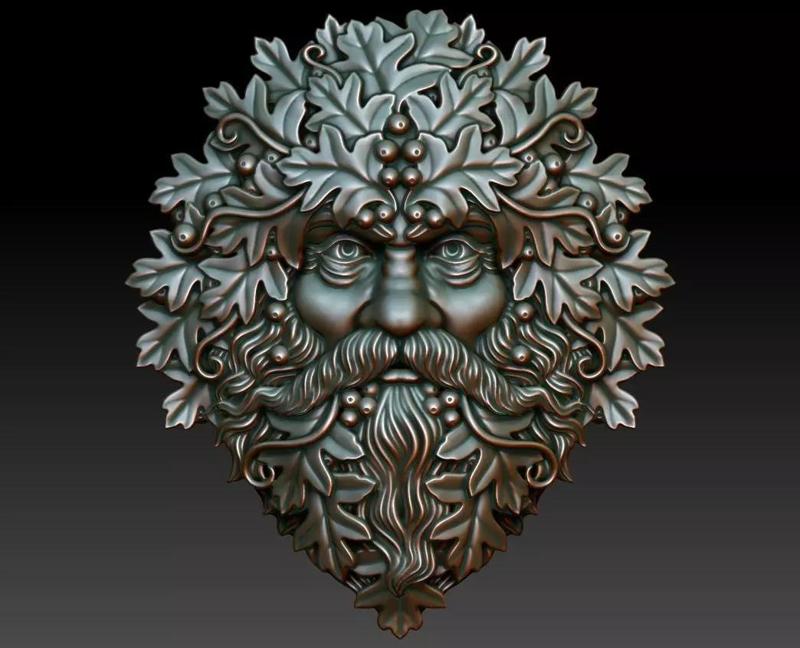 Greenman 2 man with beard and leaves