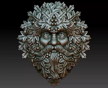 Greenman 2 man with beard and leaves