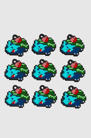 Ivysaur pixel art key chain