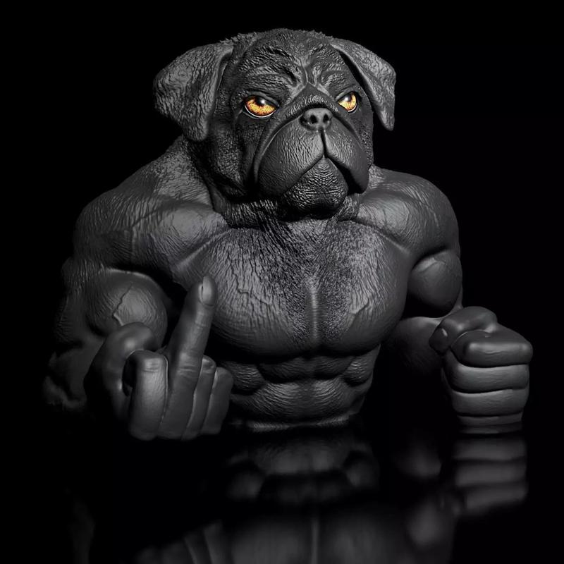 Dog Pug -Dozer Bust