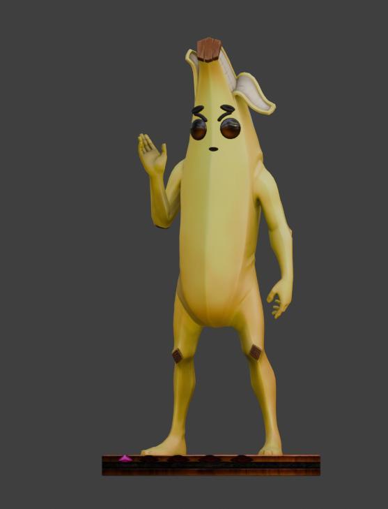 Fortnite Peely (Fortnite) - Waving Pose | 3D Printable STL with Base | Banana Character Model