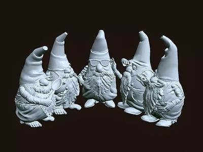 Scandinavian Nisser Collection 5 Charming 3D Printable Gnomes