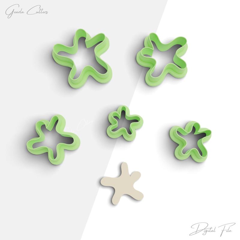 Organic Shape Clay Cutter, Organic Polymer Clay Cutter, Earring Cutters, 2 Cutter Version, 5 Sizes Included, Digital STL File, No: 809