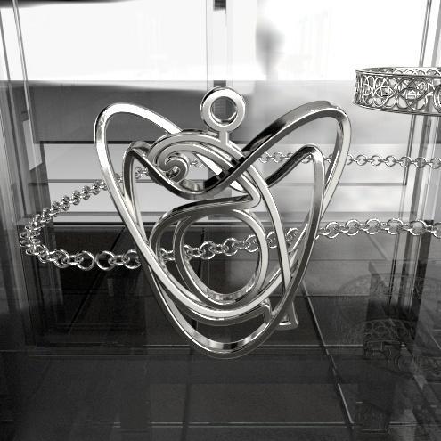 Personalised Pendant with a 3-Leaf Celtic Knot Heart Pattern