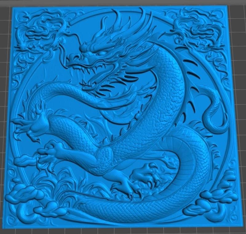 dragon low relief tile