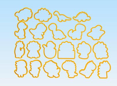 Pack 21 siluetas de dinosaurios n1