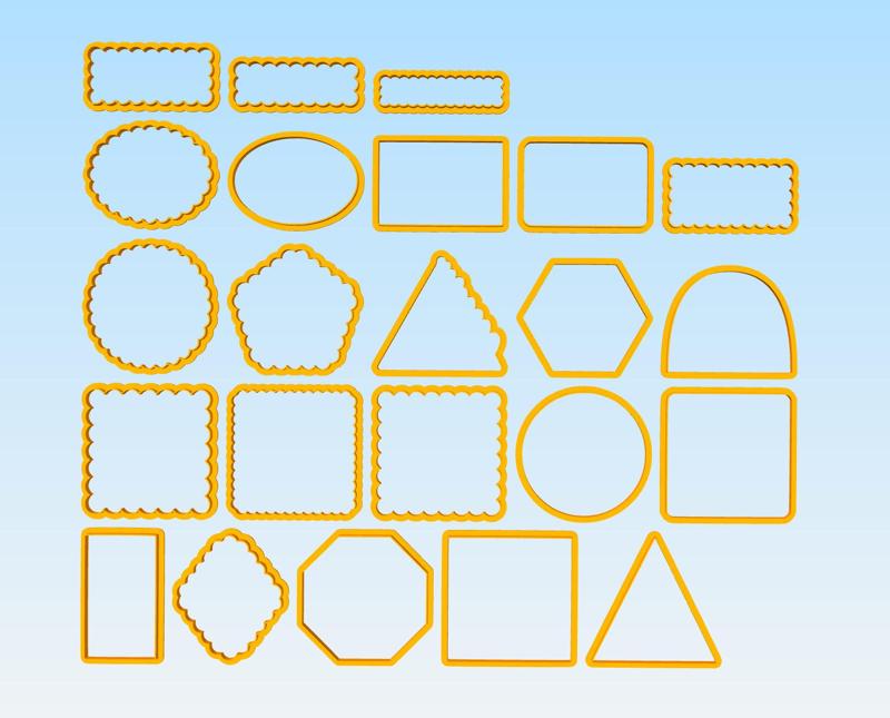Pack 13 siluetas de formas basicas triangulo hexagono octagono rectangulo rombo ovalo