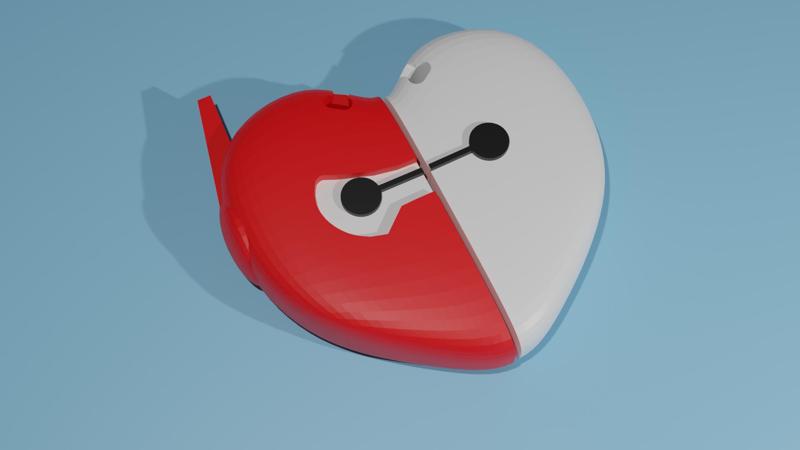 Baymax Valentines Keychain