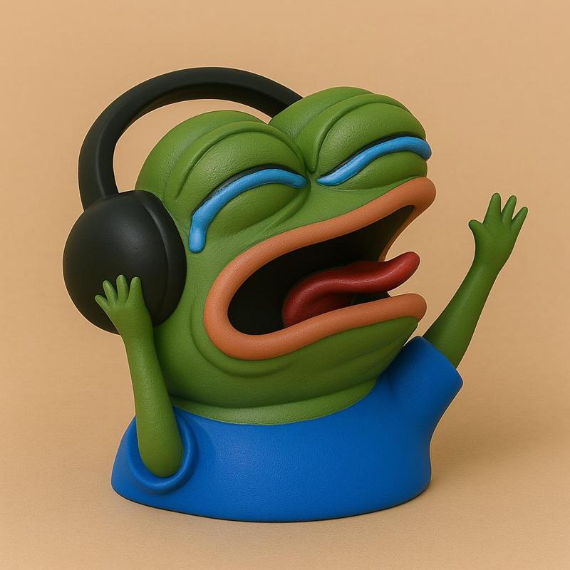 Pepe the frog singing, listening to music, crying, Meme Pepe The Frog,