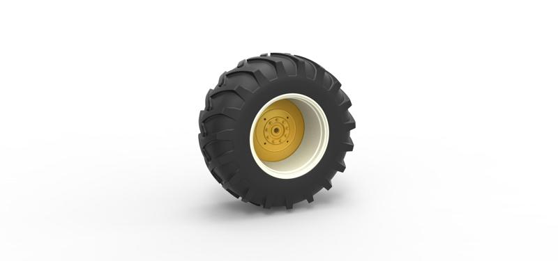 Rear wheel of Vintage Pulling tractor Scale 1:25