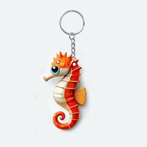 3D seahorse key ring