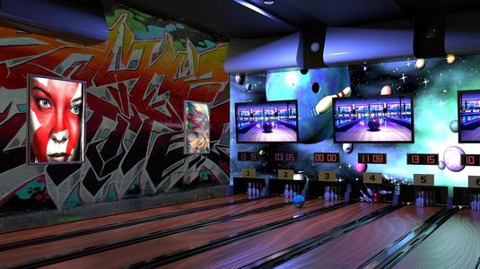 Bowling game scene 3d model