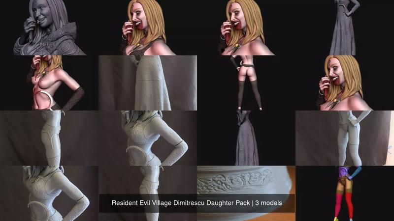 Resident Evil Village Dimitrescu Daughter Pack 3D Model Collection