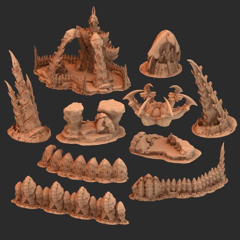 Fukai Scatter Terrain 51~60 - Chaotic Alien Hive for Grimdark tabletop wargaming