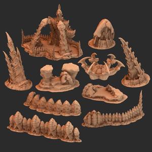Fukai Scatter Terrain 51~60 - Chaotic Alien Hive for Grimdark tabletop wargaming