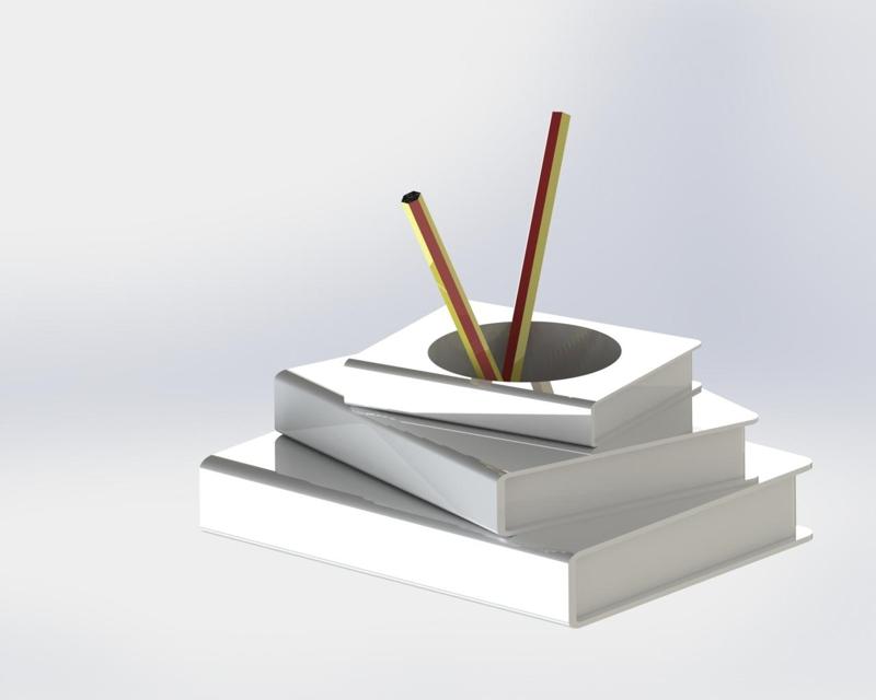 Book Pen Holder - Pen Holder for Bookshelf Decor 3D print model