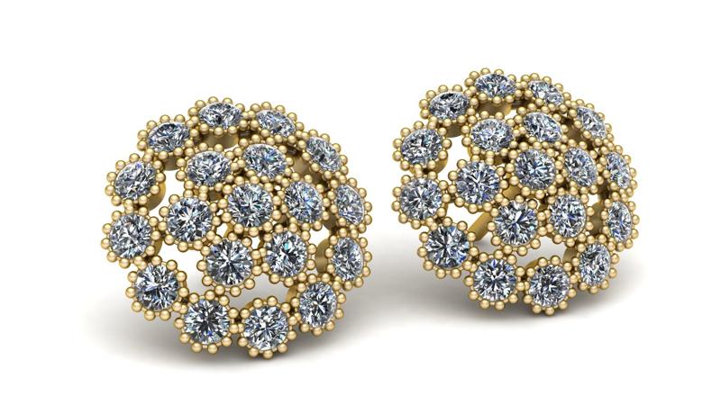 Women Fashion Diamond Earrings 3d Printable Model