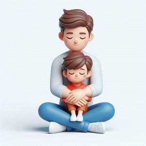 Father’s Day Father and Son 3D Print – Modern Love Sculpture, Minimalist Decorative Showpiece