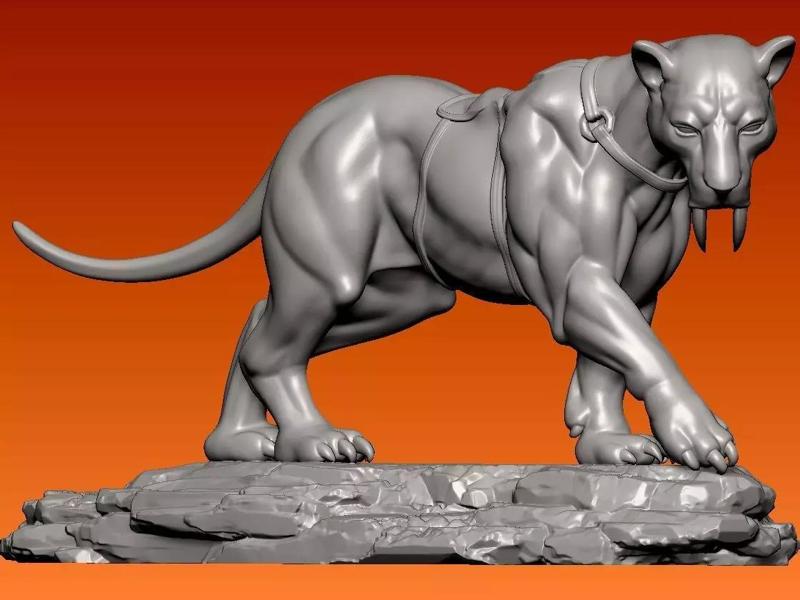 Long-toothed carnivore - Lion model - 3D print