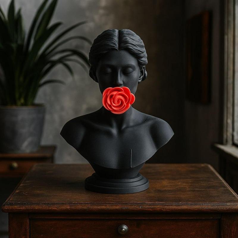Silence of Flowers – Surreal Bust Sculpture