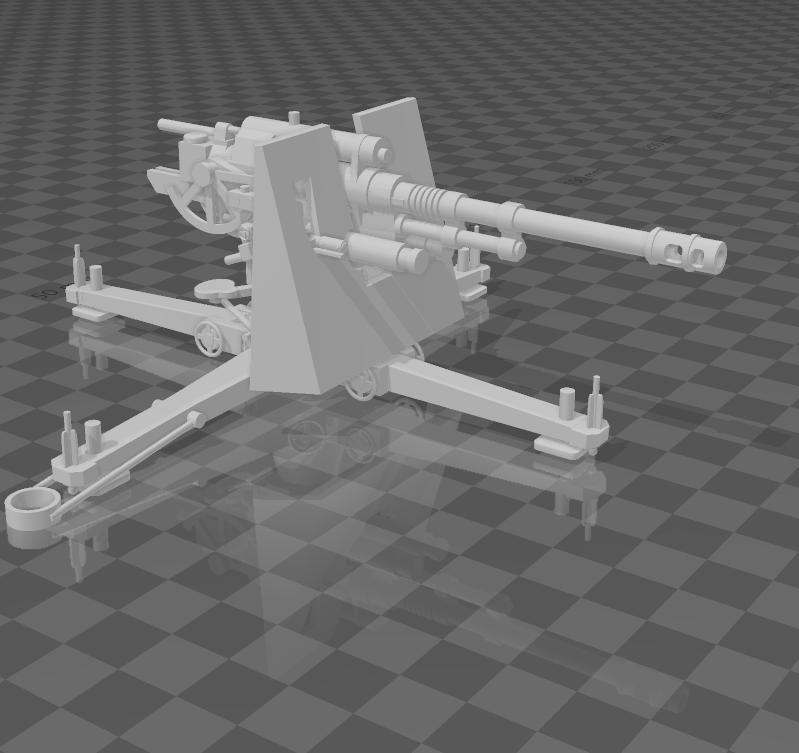 28mm 8.8cm Flak36 AT Artillery Emplacement