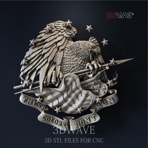 American Eagle 3d stl file for CNC