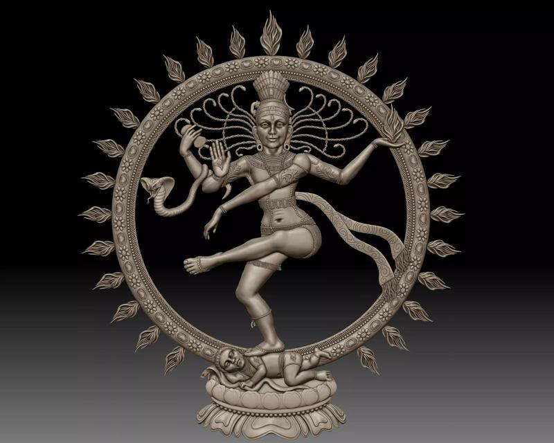 Nataraja Shiva dancing bas-relief
