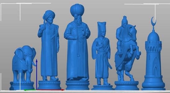 MEDIEVAL OTTOMAN CHESS SET FIGURES I osmanlı