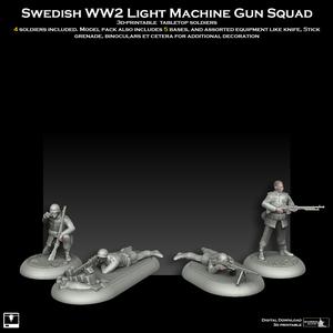 Swedish WW2 Light Machine Gun Squad Early-War Era