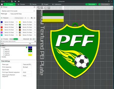 Pakistan Football Federation Keychain Shield color printable and renderable