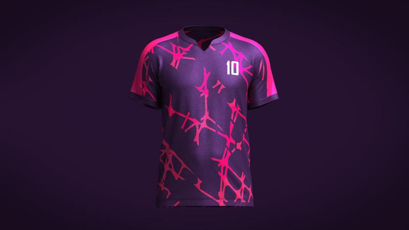 Mens  Soccer Hot Pink and Purple Jersey Player-10 | Marvelous / Clo3d / obj / fbx