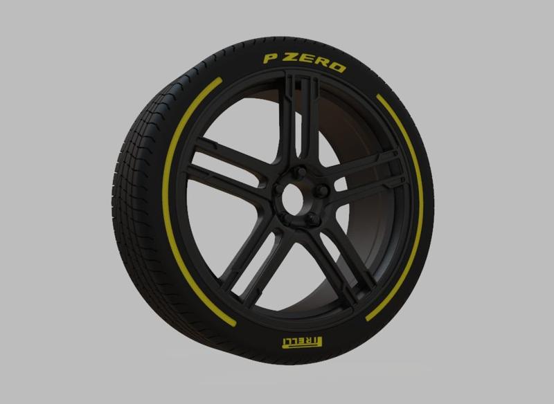 Miniature Enkei FD-05 Rim & Tire