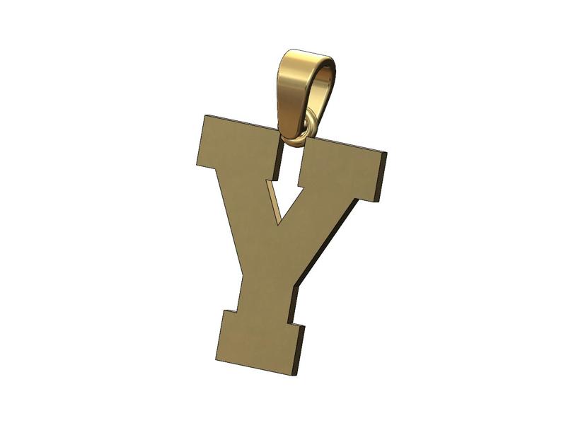 Y varsity letter sports letterman jersey pendant charm 3D print model