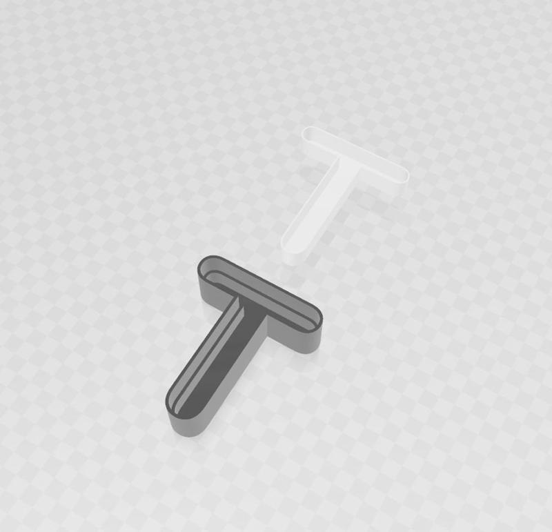 LED letter T body + cover