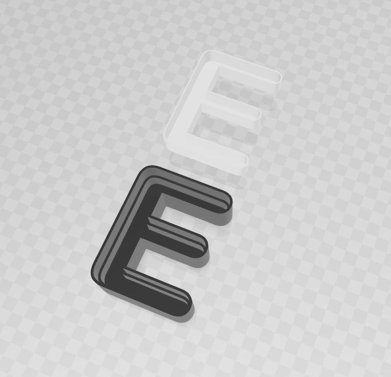 LED letter E body + cover