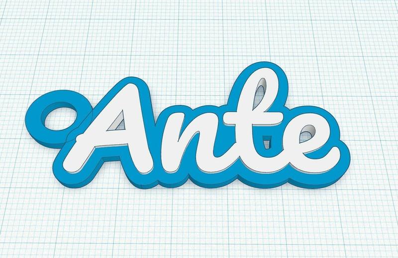 Fancy Keychain Name Tag - Ante