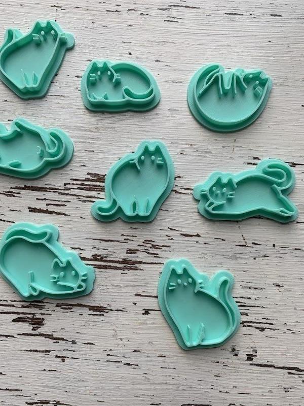 Stamp Set Michifus Ceramic Clay Stamp Kitty Cat Cat